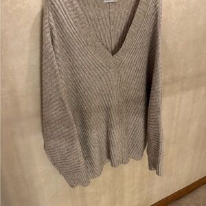 Sonoma Women's V-Neck Ribbed Sweater - Tan